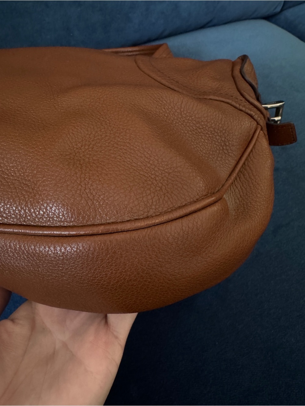 Prada Pebble Leather Dark Brown Hobo Bag - Picture 10 of 13